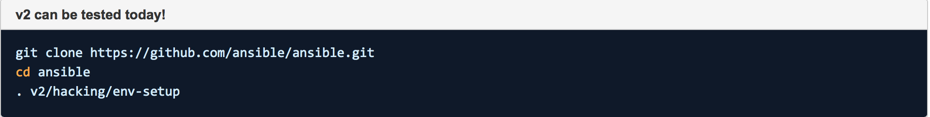 Codebeispiel: Ansible per git clone installieren